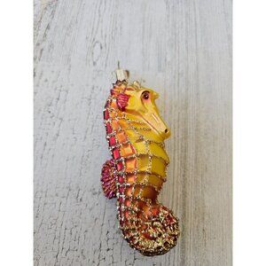Old world OWC seahorse glass glitter ornament aquarium Xmas‎ tropical tree